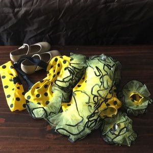 Yellow bumble bee 2 piece dance costume